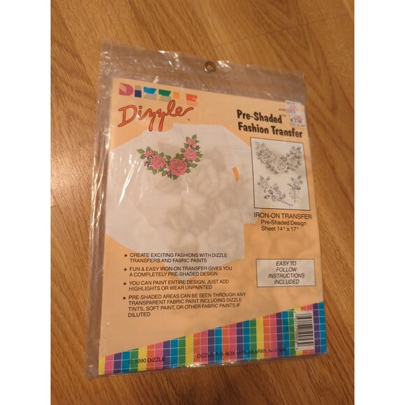 Dizzle Art Pre Shaded Fashion Iron On Transfer Roses 50053 Floral - Picture 1 of 9